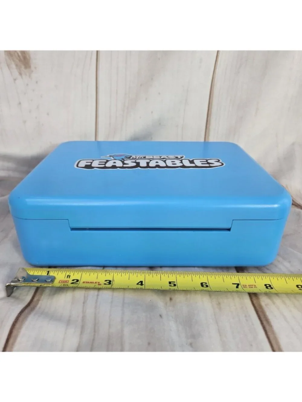 Mr. Beast Feastables Blue Plastic Lunch Box Handle Removable Tray Snap Tight Lid